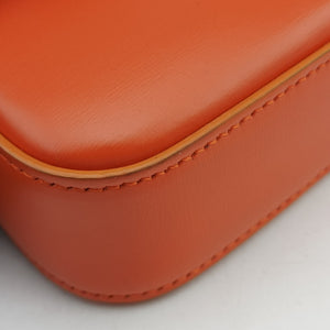 Pre-owned Celine Chain Claude Triomphe Orange Leather  shoulderbag | stylenewstar