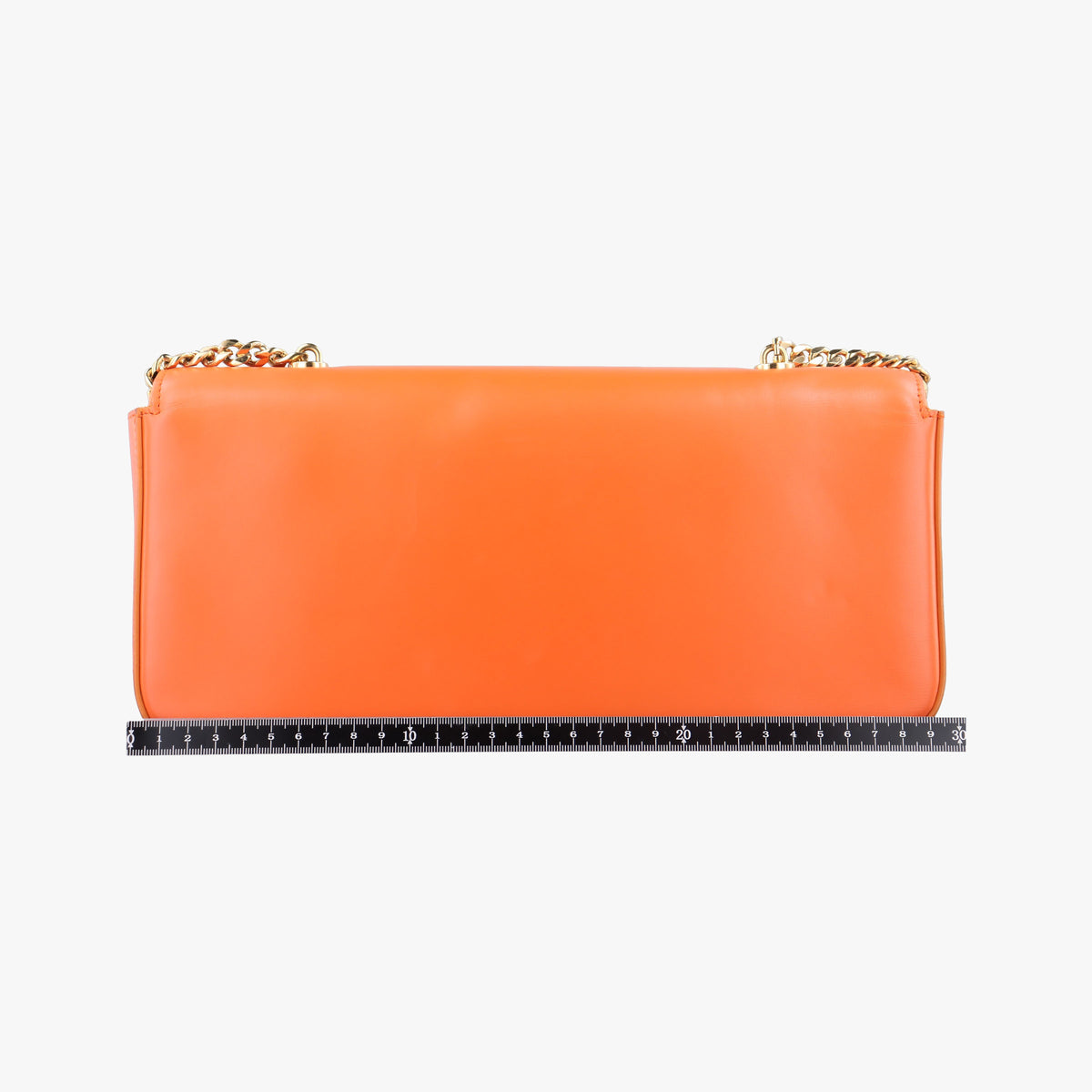 Pre-owned Celine Chain Claude Triomphe Orange Leather  shoulderbag | stylenewstar