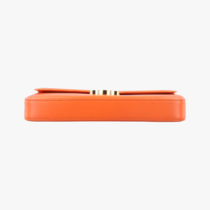 Pre-owned Celine Chain Claude Triomphe Orange Leather  shoulderbag | stylenewstar