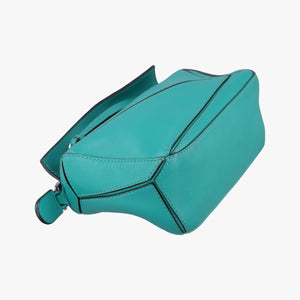 Pre-owned Loewe Puzzle Green Leather  shoulderbag | stylenewstar