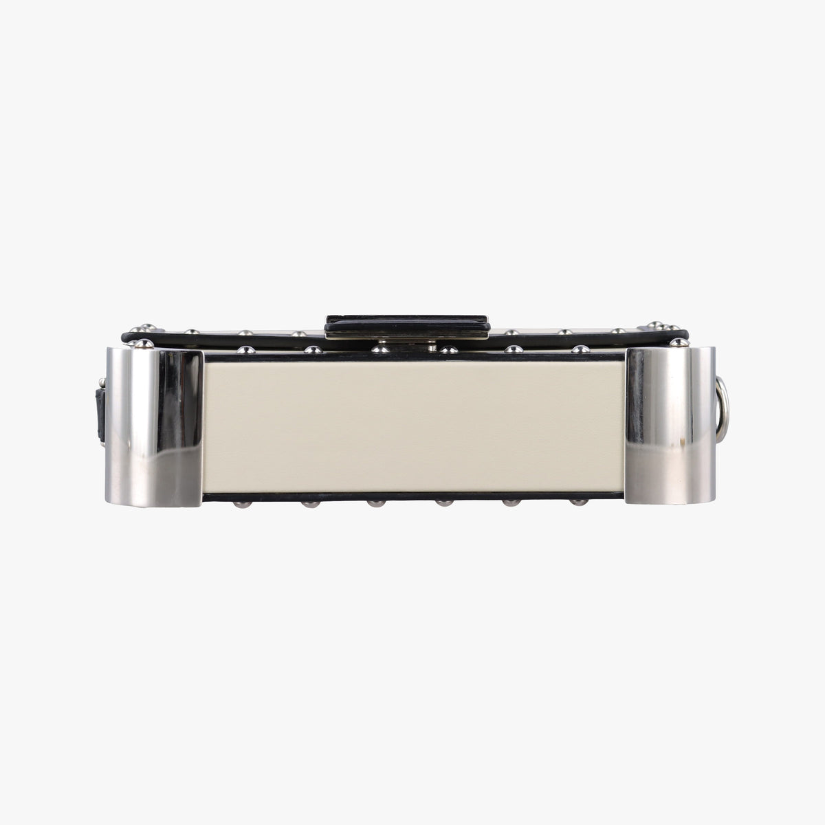 Pre-owned Fendi Trunk White×Black Leather 7VA507 shoulderbag | stylenewstar