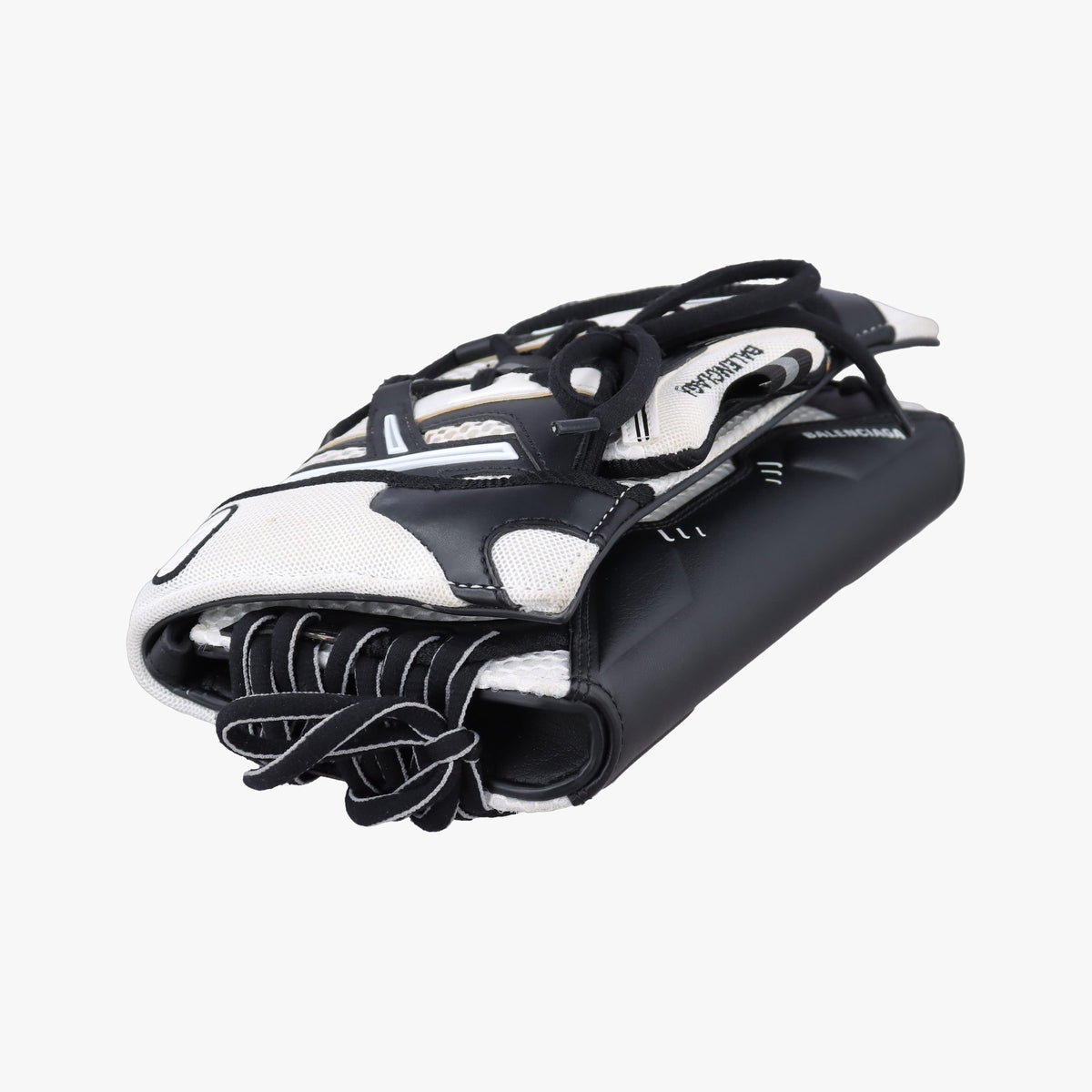 Pre-owned Balenciaga Sneakerhead Black×white fabric  shoulderbag | stylenewstar