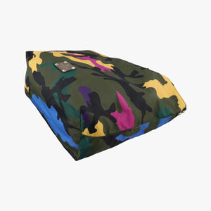 Pre-owned Valentino Rockstud camouflage Green×Multicolour nylon× Leather  shoulderbag | stylenewstar