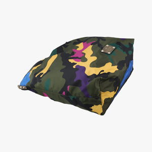 Pre-owned Valentino Rockstud camouflage Green×Multicolour nylon× Leather  shoulderbag | stylenewstar
