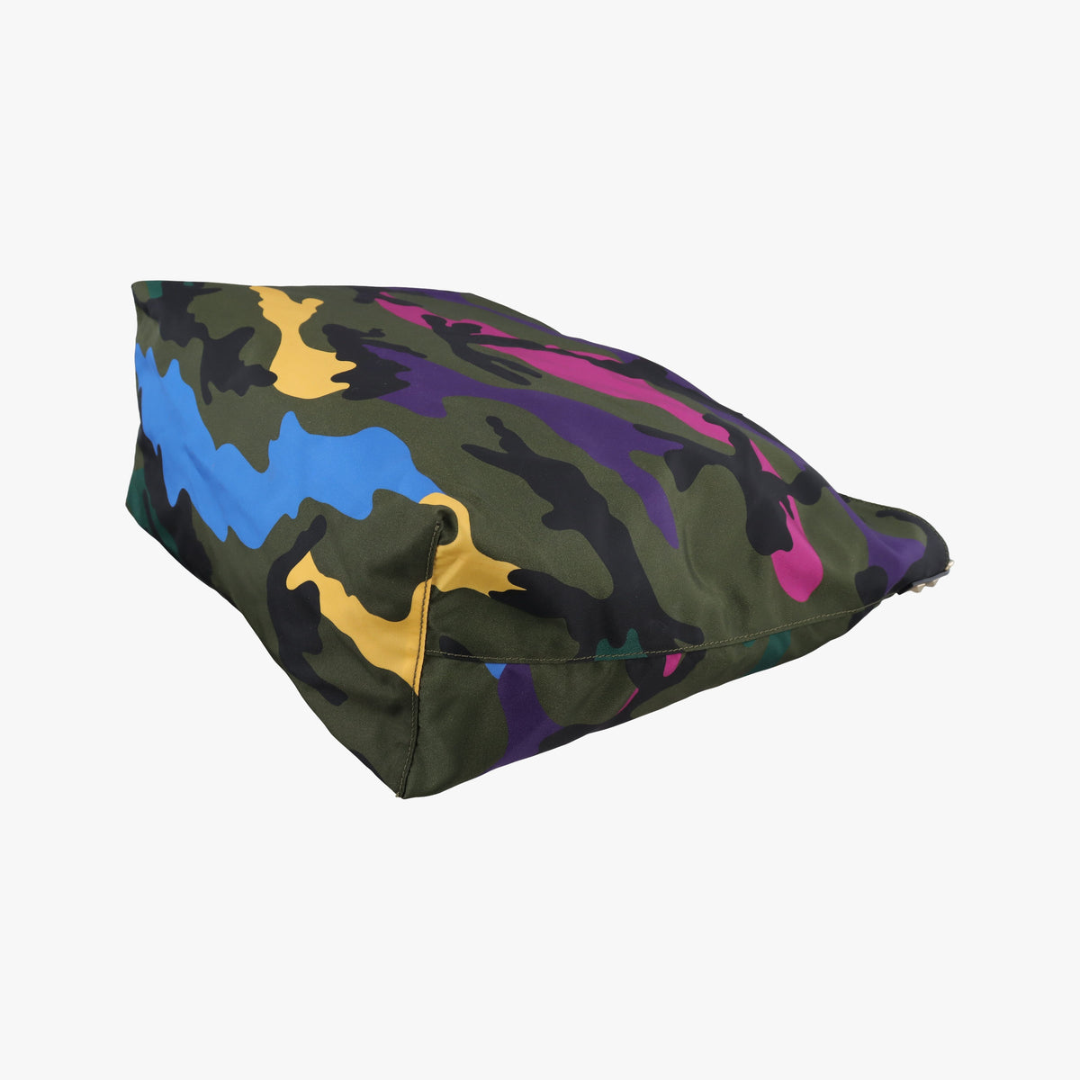 Pre-owned Valentino Rockstud camouflage Green×Multicolour nylon× Leather  shoulderbag | stylenewstar