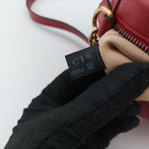 Pre-owned Gucci GG Marmont Red Leather 448065 shoulderbag | stylenewstar