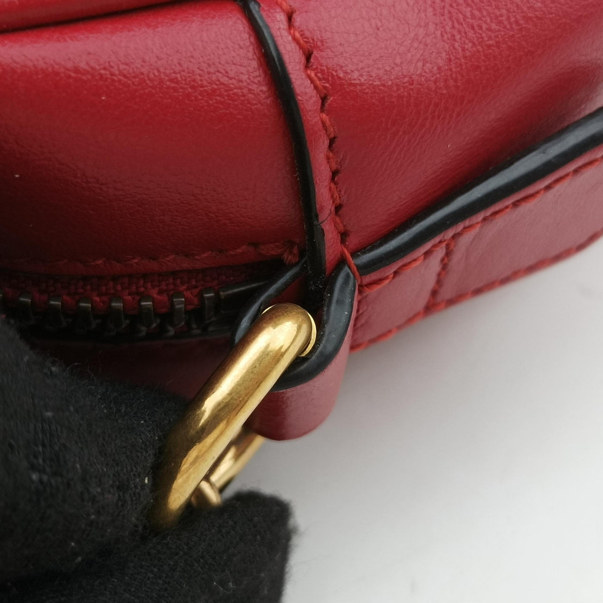 Pre-owned Gucci GG Marmont Red Leather 448065 shoulderbag | stylenewstar