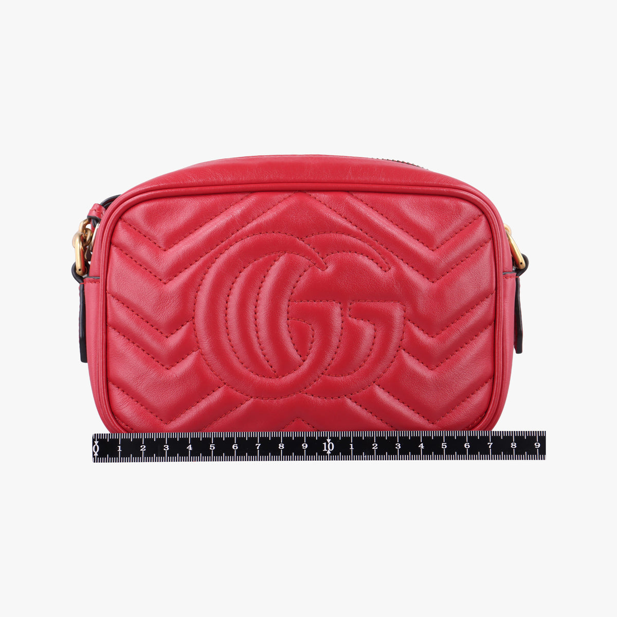 Pre-owned Gucci GG Marmont Red Leather 448065 shoulderbag | stylenewstar