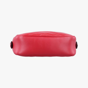 Pre-owned Gucci GG Marmont Red Leather 448065 shoulderbag | stylenewstar