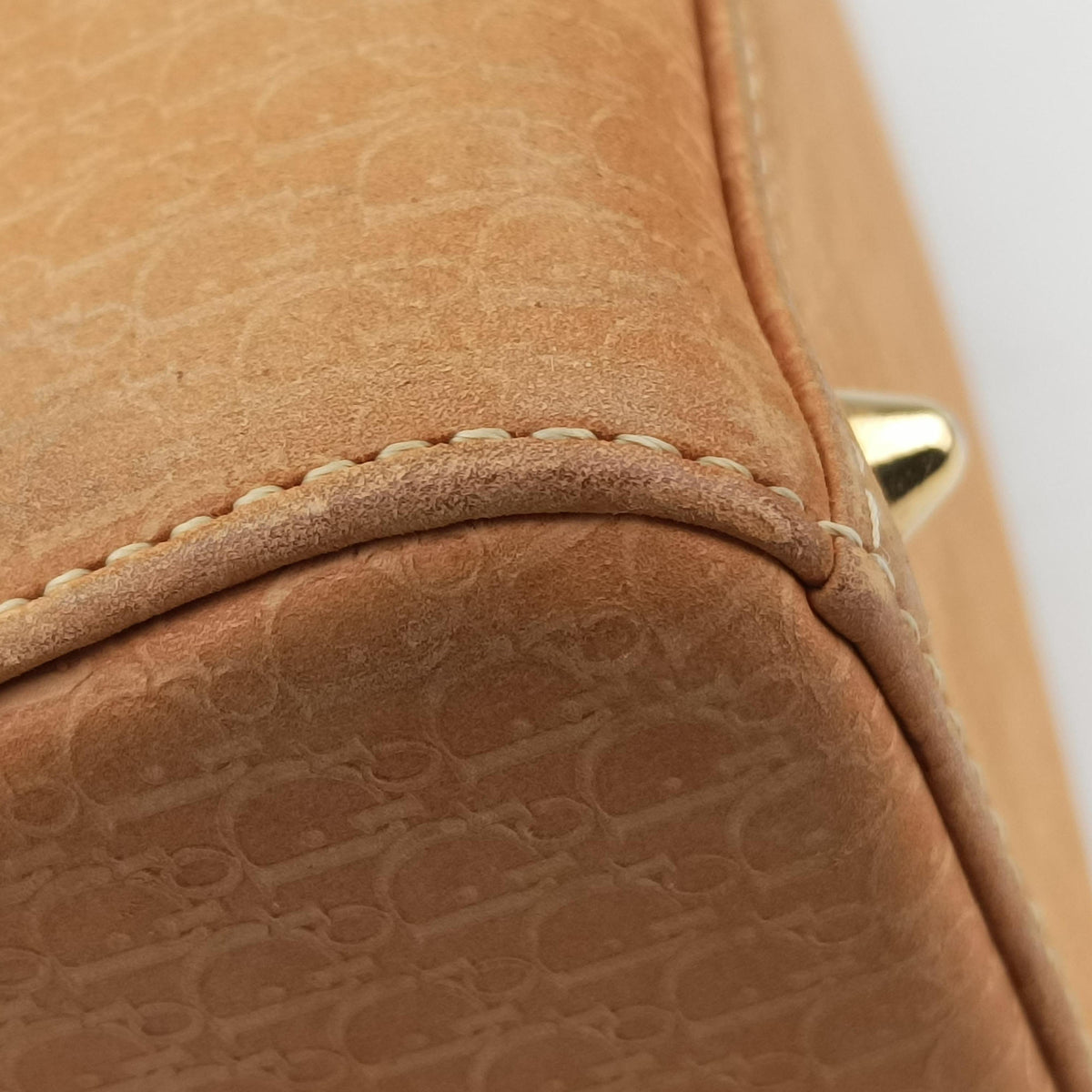 Pre-owned Christian Dior Lady Dior Camel Suede × Patent  shoulderbag | stylenewstar