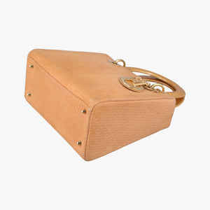 Pre-owned Christian Dior Lady Dior Camel Suede × Patent  shoulderbag | stylenewstar