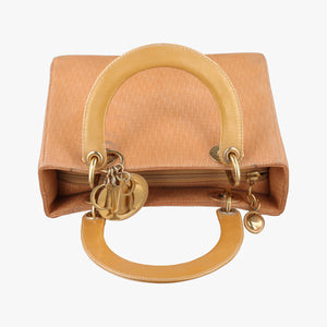 Pre-owned Christian Dior Lady Dior Camel Suede × Patent  shoulderbag | stylenewstar