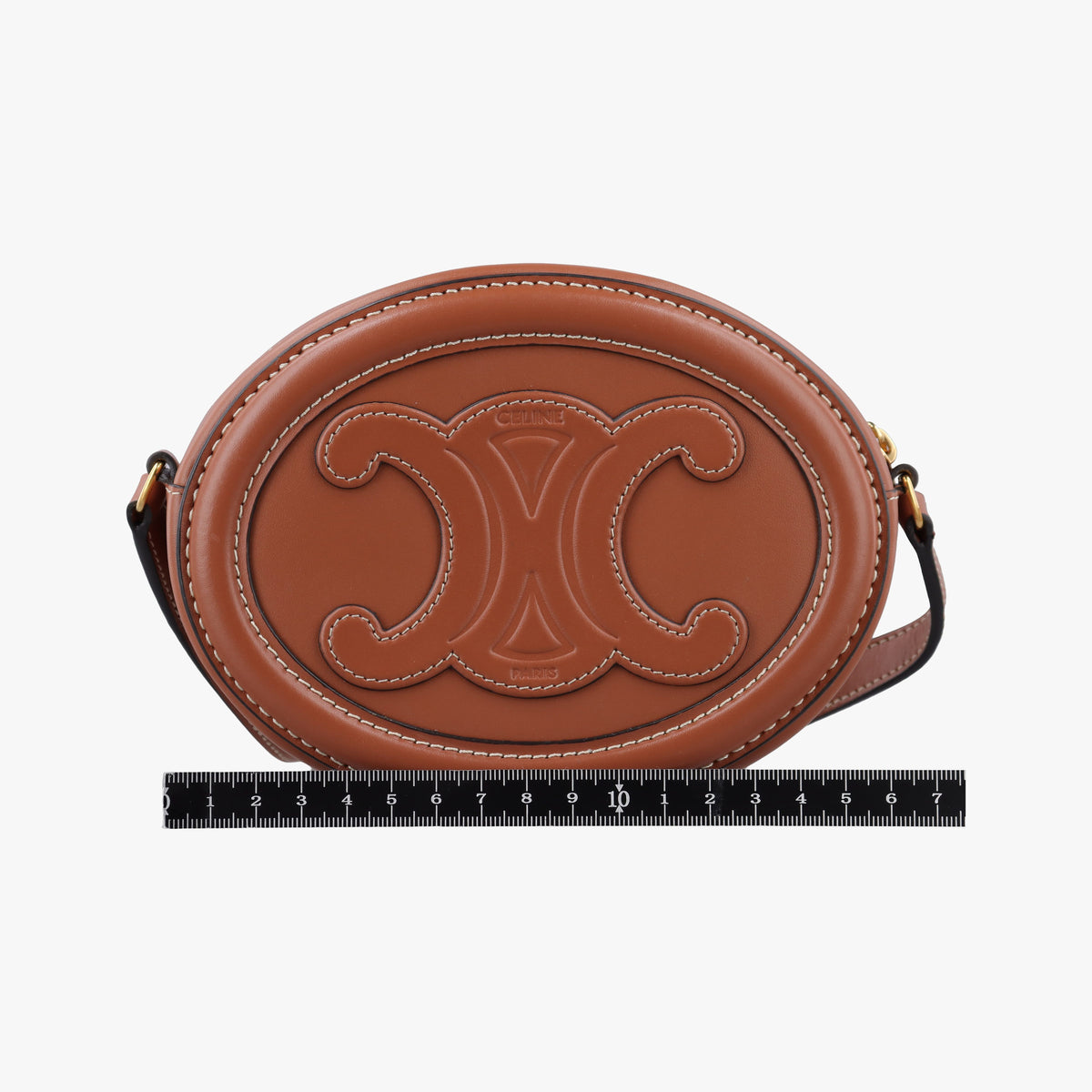 Pre-owned Celine Oval Purse Cuir Triomphe Brown Leather  shoulderbag | stylenewstar