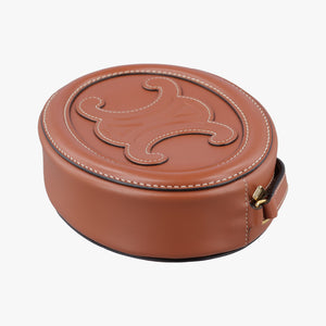 Pre-owned Celine Oval Purse Cuir Triomphe Brown Leather  shoulderbag | stylenewstar