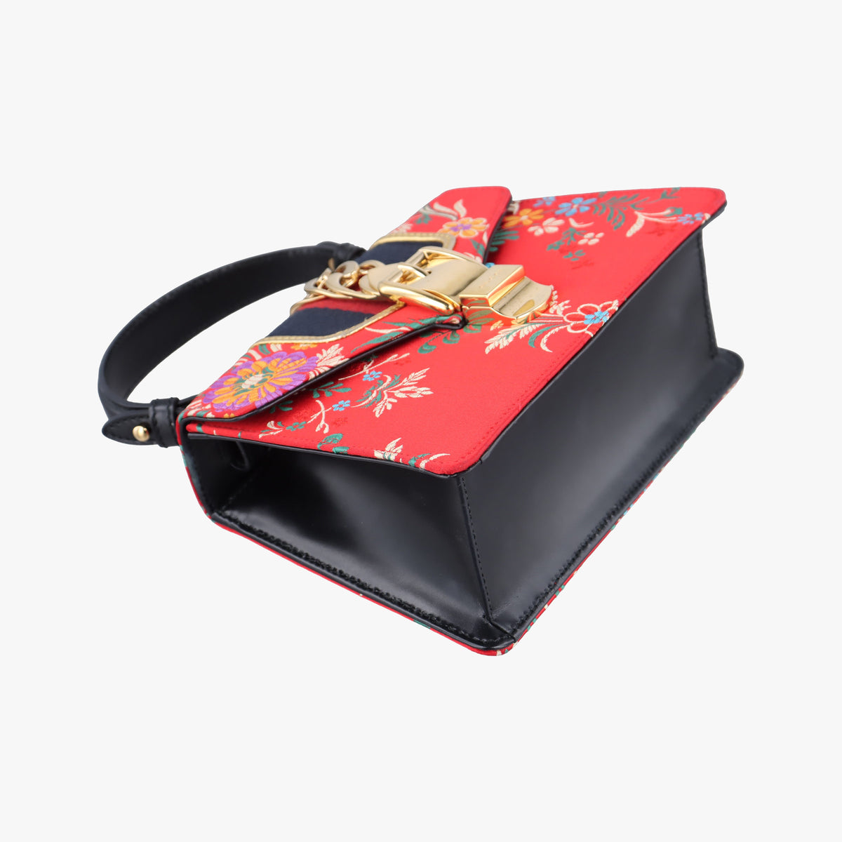 Pre-owned Gucci Sylvie Red x Multicolor silk 472107 shoulderbag | stylenewstar