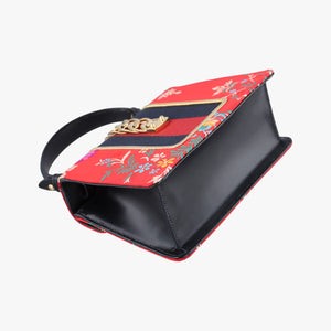 Pre-owned Gucci Sylvie Red x Multicolor silk 472107 shoulderbag | stylenewstar