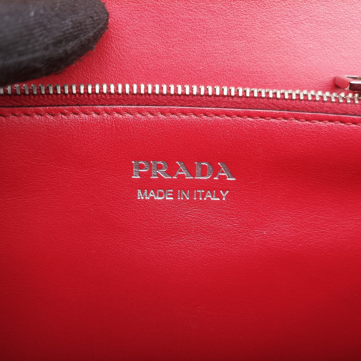 Pre-owned Prada Electra Studded Red Leather 1BD120 shoulderbag | stylenewstar