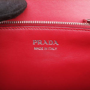 Pre-owned Prada Electra Studded Red Leather 1BD120 shoulderbag | stylenewstar