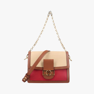 Pre-owned Louis Vuitton DAUPHINE MM Scarlet Red×Panama Beige Taurillon leather M53830 shoulderbag | stylenewstar