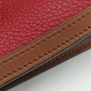 Pre-owned Louis Vuitton DAUPHINE MM Scarlet Red×Panama Beige Taurillon leather M53830 shoulderbag | stylenewstar