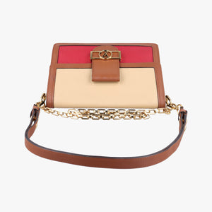 Pre-owned Louis Vuitton DAUPHINE MM Scarlet Red×Panama Beige Taurillon leather M53830 shoulderbag | stylenewstar