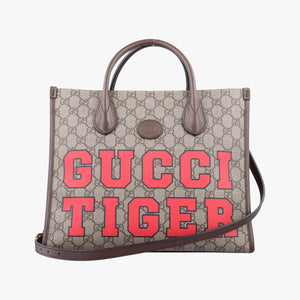 Pre-owned Gucci Interlocking G Tiger Beige×Brown PVC coated canvas×Leather 659983 shoulderbag | stylenewstar