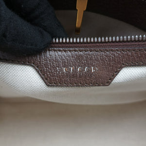 Pre-owned Gucci Interlocking G Tiger Beige×Brown PVC coated canvas×Leather 659983 shoulderbag | stylenewstar