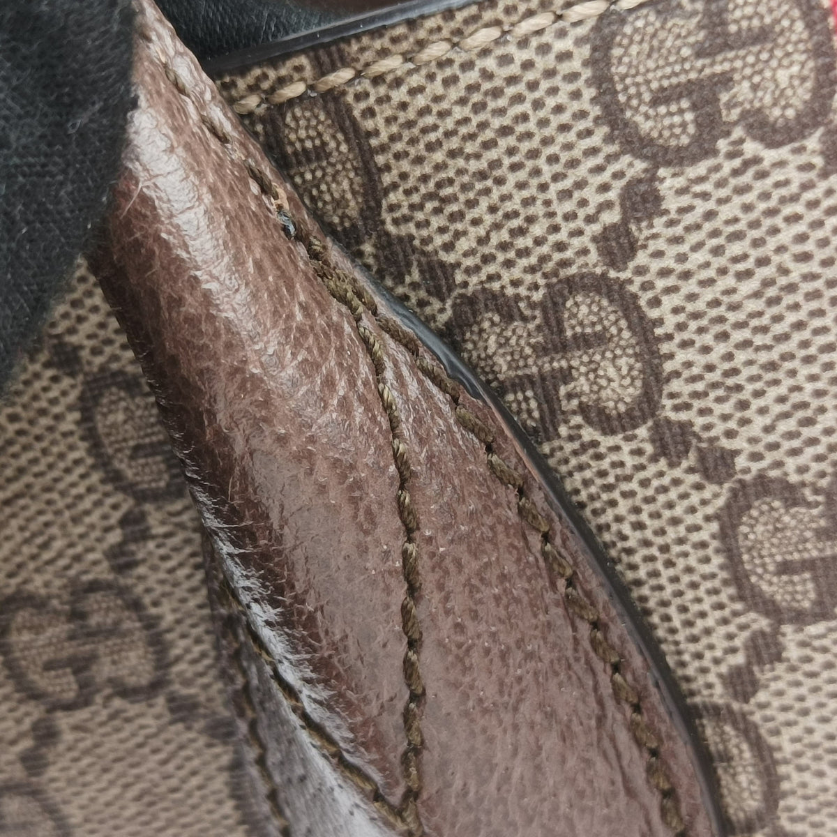 Pre-owned Gucci Interlocking G Tiger Beige×Brown PVC coated canvas×Leather 659983 shoulderbag | stylenewstar