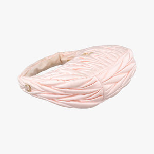 Pre-owned Miu Miu Wander Matelasse hobo Pink Satin 5BC125 shoulderbag | stylenewstar