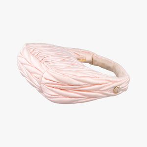Pre-owned Miu Miu Wander Matelasse hobo Pink Satin 5BC125 shoulderbag | stylenewstar