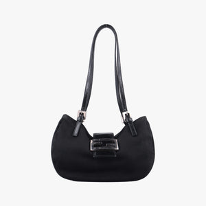 Pre-owned Fendi croissants Black cloth 26724 shoulderbag | stylenewstar