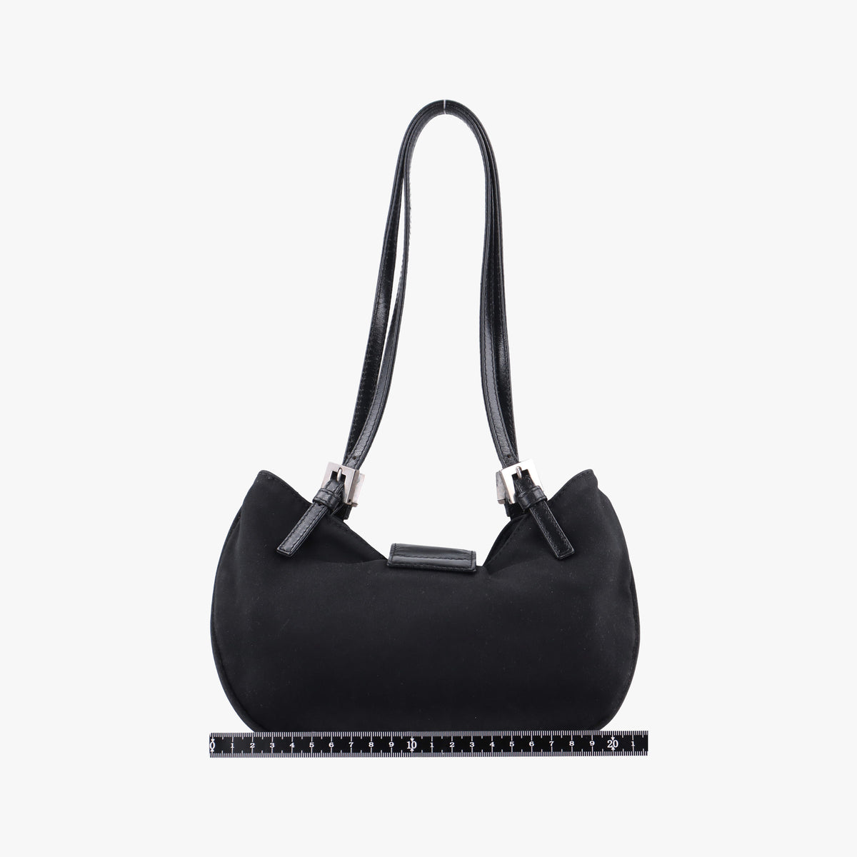 Pre-owned Fendi croissants Black cloth 26724 shoulderbag | stylenewstar