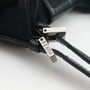 Pre-owned Fendi croissants Black cloth 26724 shoulderbag | stylenewstar