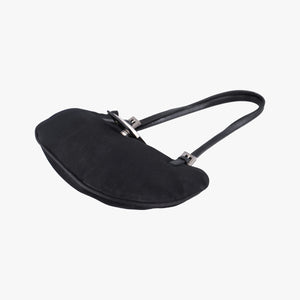 Pre-owned Fendi croissants Black cloth 26724 shoulderbag | stylenewstar