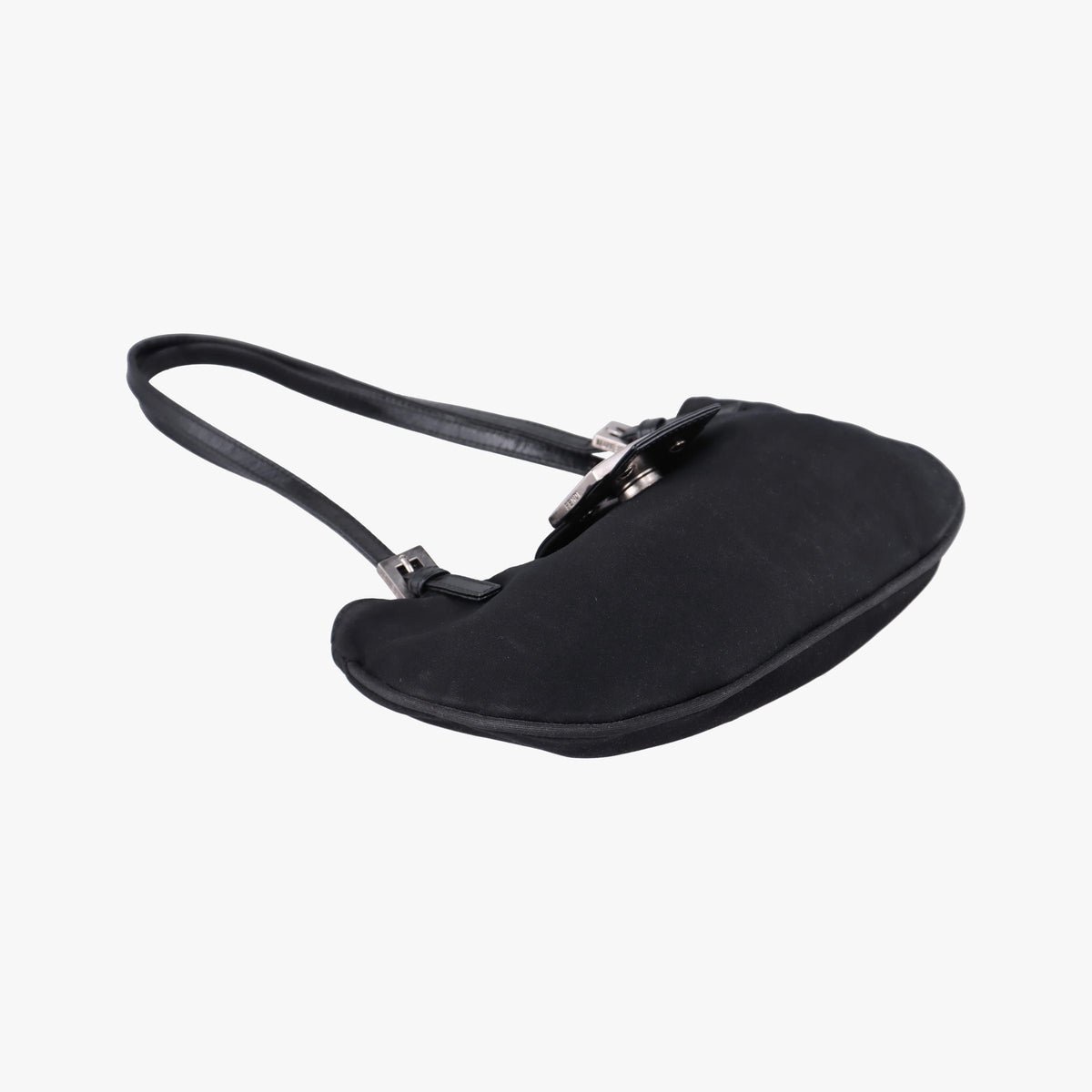 Pre-owned Fendi croissants Black cloth 26724 shoulderbag | stylenewstar