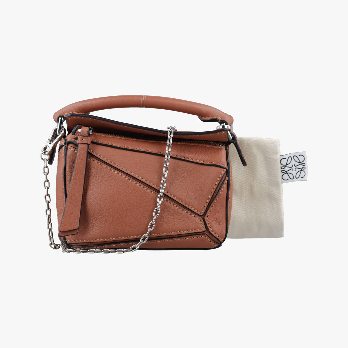 Pre-owned Loewe Puzzle Brown Leather  shoulderbag | stylenewstar
