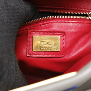 Pre-owned Fendi PEEKABOO Blue×Gray Leather 8BN244 shoulderbag | stylenewstar