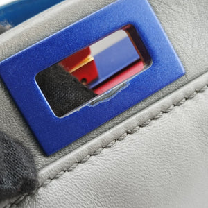Pre-owned Fendi PEEKABOO Blue×Gray Leather 8BN244 shoulderbag | stylenewstar