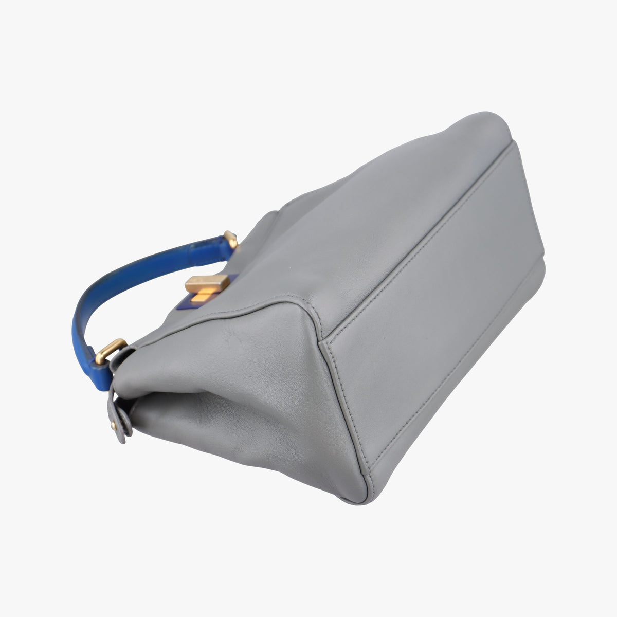 Pre-owned Fendi PEEKABOO Blue×Gray Leather 8BN244 shoulderbag | stylenewstar