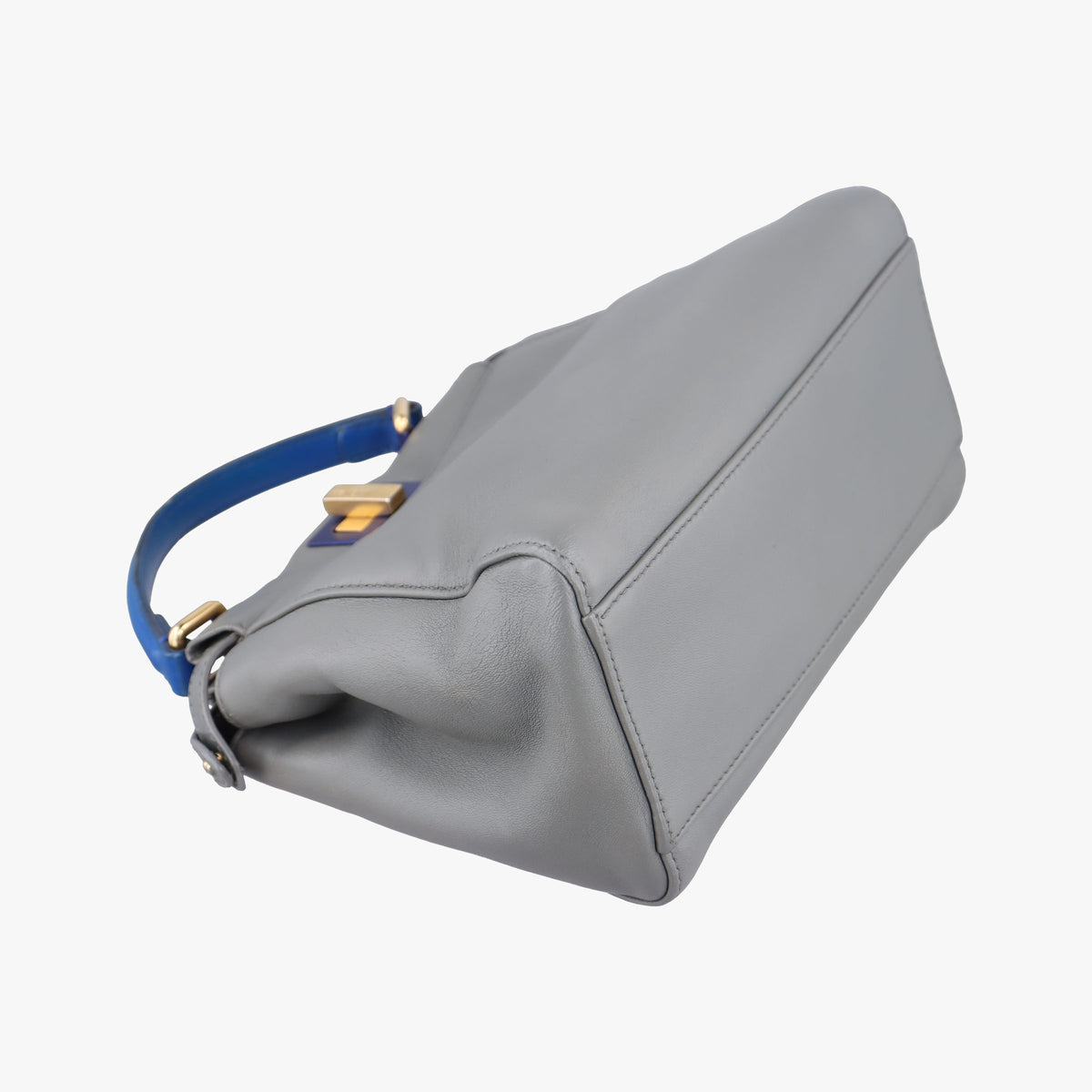 Pre-owned Fendi PEEKABOO Blue×Gray Leather 8BN244 shoulderbag | stylenewstar