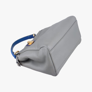 Pre-owned Fendi PEEKABOO Blue×Gray Leather 8BN244 shoulderbag | stylenewstar