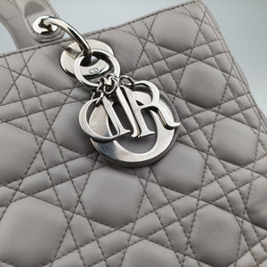 Vintage Christian Dior Lady Dior Grey lambskin  handbag | stylenewstar