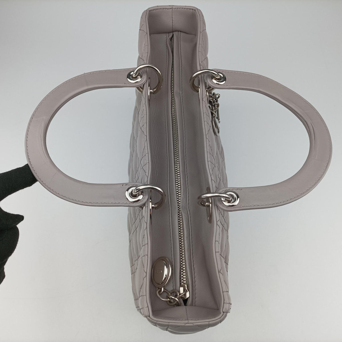 Vintage Christian Dior Lady Dior Grey lambskin  handbag | stylenewstar