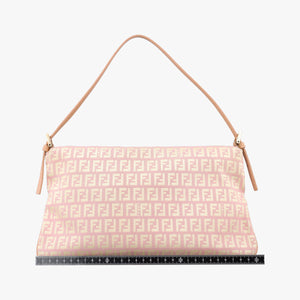 Secondhand Fendi Zucchino Baguette Pink Canvas×Leather 8BR002 shoulderbag | stylenewstar