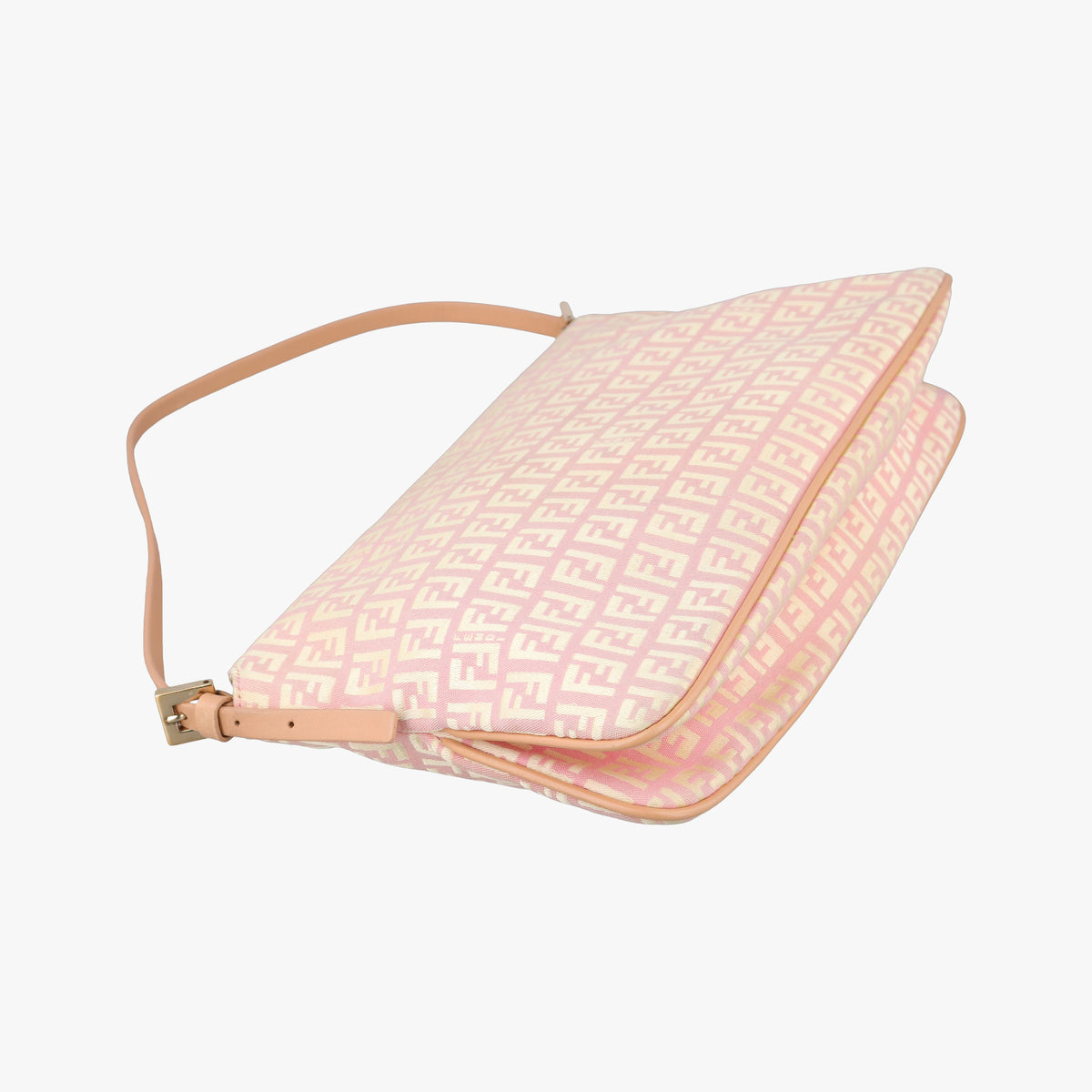Secondhand Fendi Zucchino Baguette Pink Canvas×Leather 8BR002 shoulderbag | stylenewstar