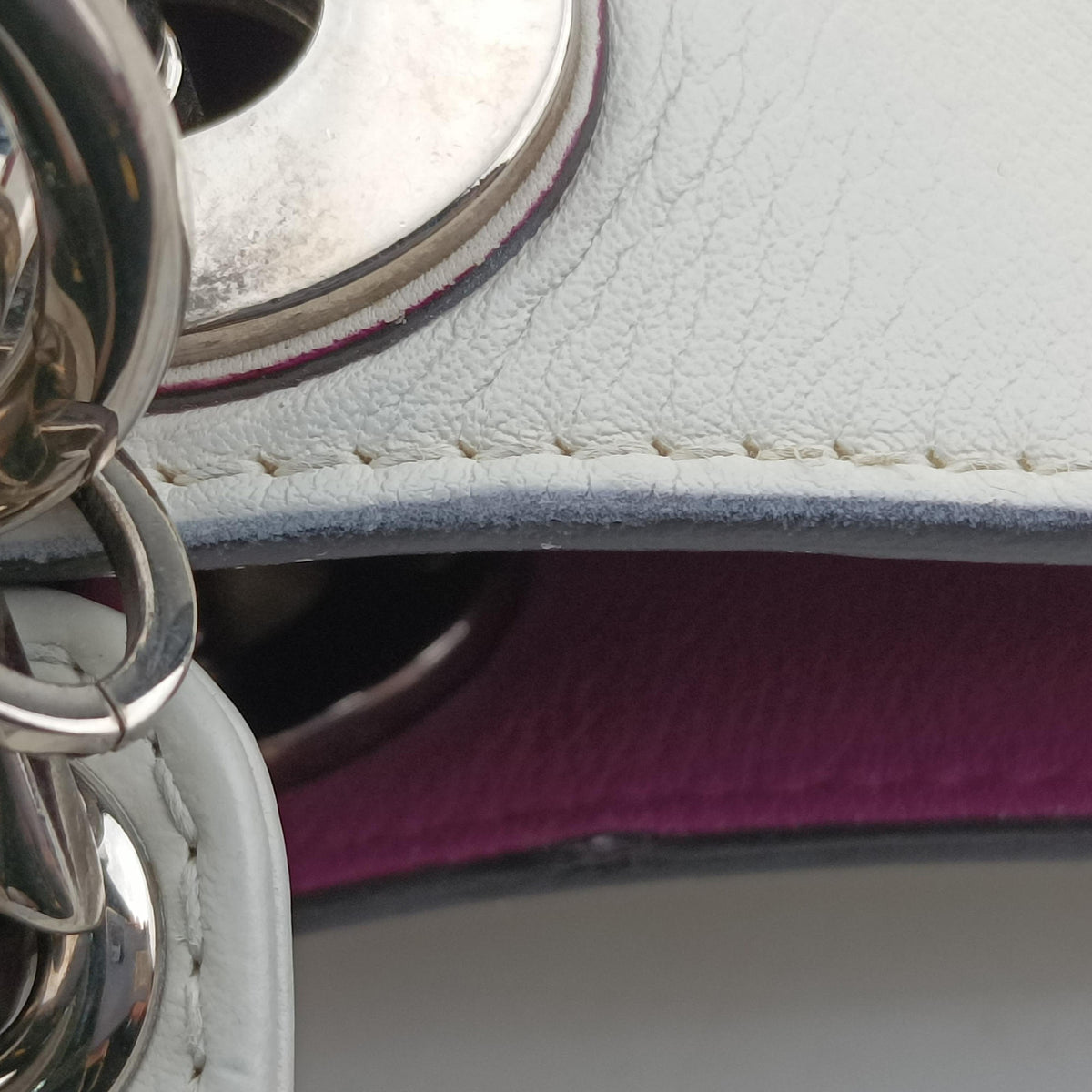 Secondhand Christian Dior Diorissimo White Leather  shoulderbag | stylenewstar