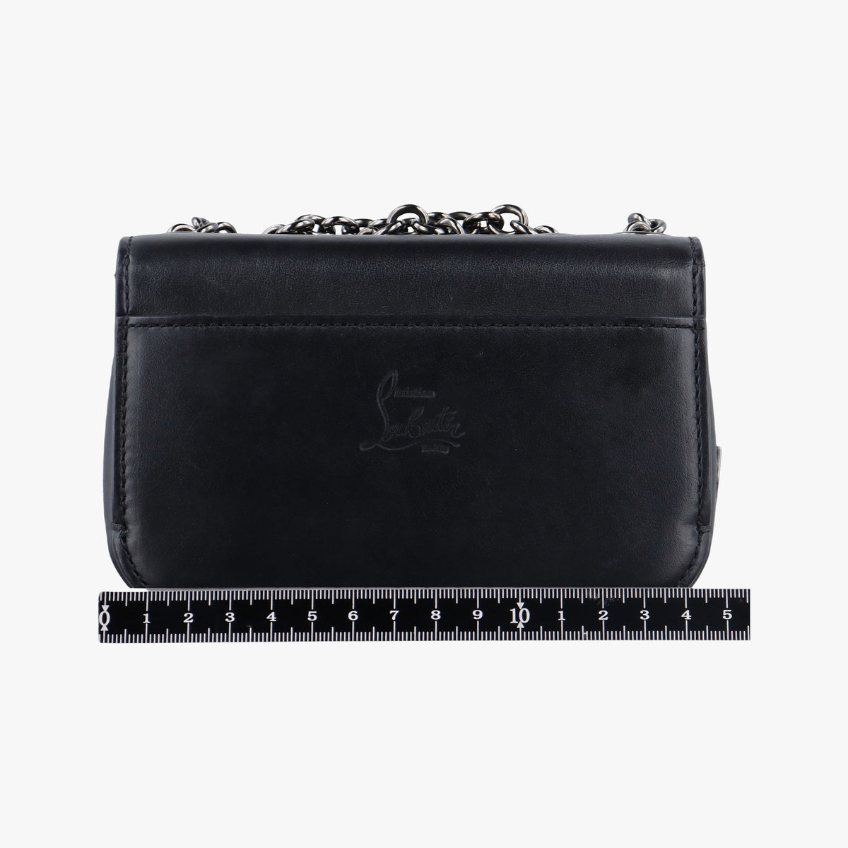 Pre-owned Christian Louboutin Night Tudor Spikes Small Sweet Charity Black Leather  shoulderbag | stylenewstar