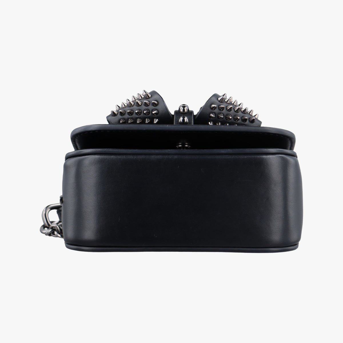 Pre-owned Christian Louboutin Night Tudor Spikes Small Sweet Charity Black Leather  shoulderbag | stylenewstar