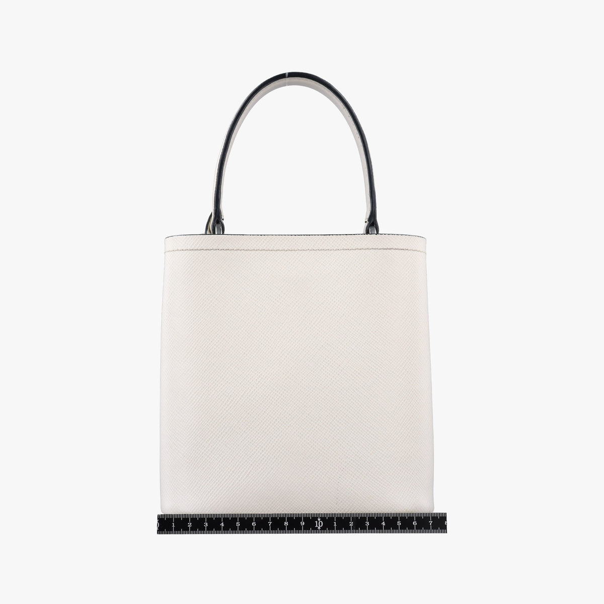 Pre-owned Prada Small Panier White Saffiano leather 1BA217 shoulderbag | stylenewstar