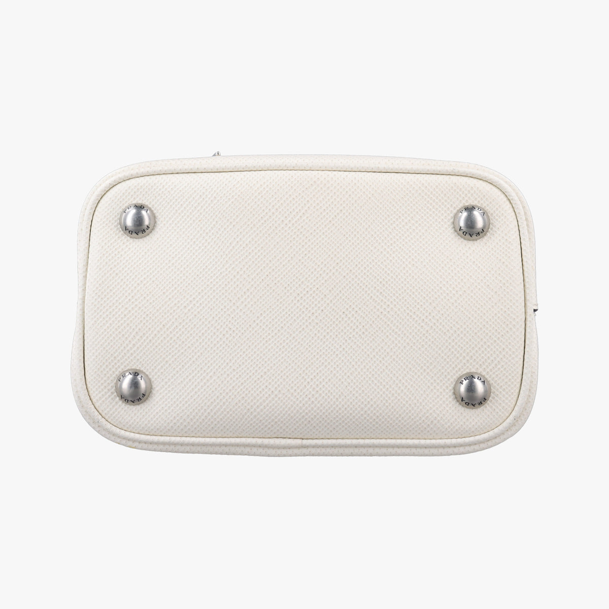 Pre-owned Prada Small Panier White Saffiano leather 1BA217 shoulderbag | stylenewstar